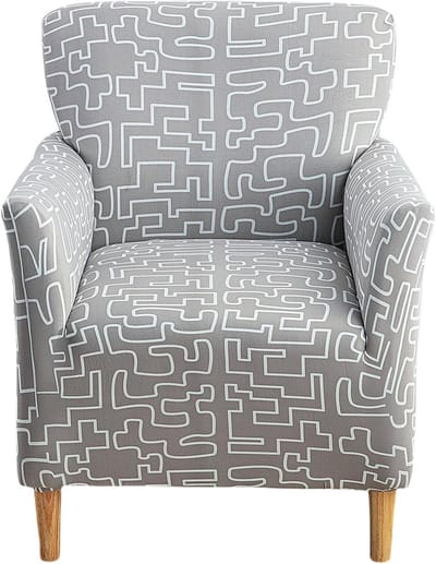 Moderne Stoelhoezen in Grijs met Geometrisch Patroon - Zacht, Rekbaar en Decoratief voor Elk Interieur