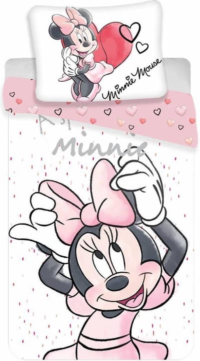 Minnie Mouse Dekbedovertrek wit/roze - 140 x 200 cm - Katoen - 70 x 90 cm