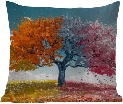 Tuinkussen - Boom - Kleurrijk - Natuur - Levensboom - 40x40 cm - Weerbestendig