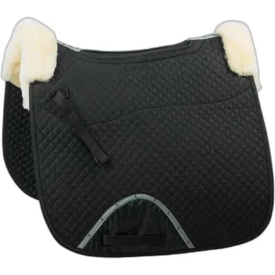 Horze Harleigh Lamsvel Zadeldek, Black, Warmblut