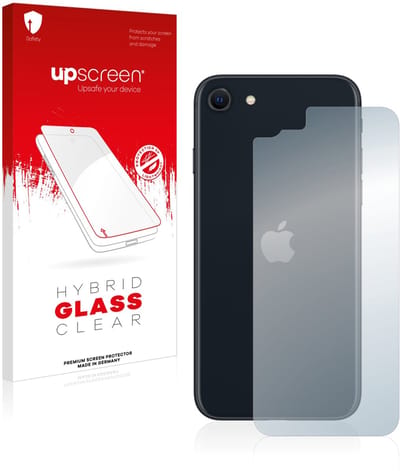 upscreen - Screenprotector voor Apple iPhone SE 3 2022 (Achterkant) - Folie Beschermfolie Beschermglas transparant