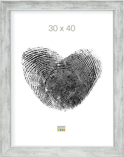 Deknudt Frames fotolijst S46EE1 - wit met zilver biesje - 30x40 cm