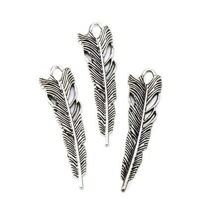 12419-1915 Metal Charms. Leaves. Platinum