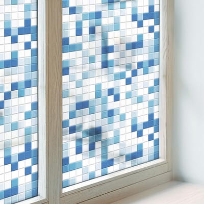 Coloray Privacy Folie Raam - Tegelspel Anti inkijk Folie - 50x100 cm - Wit Privacy Folie Raam - Raamfolie Tegen inkijk Glas in Lood - Voor de badkamer, voor de keuken, voor het kantoor - Raamfolie Zonwering