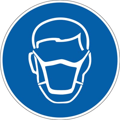 Stofmasker dragen verplicht sticker 150 mm