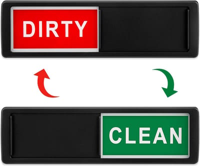 BOTC Vaatwasser sticker - Vaatwasser magneet - Clean/Dirty - Zwart