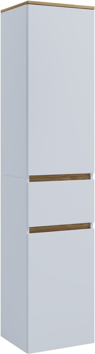 VCM Holz-Badezimmerschrank - Hochschrank mit zwei Drehtüren und Schublade, Maße ca. H. 165 x B. 40 x T. 33 cm, robustes Badmöbel für mehr Stauraum, Cosila