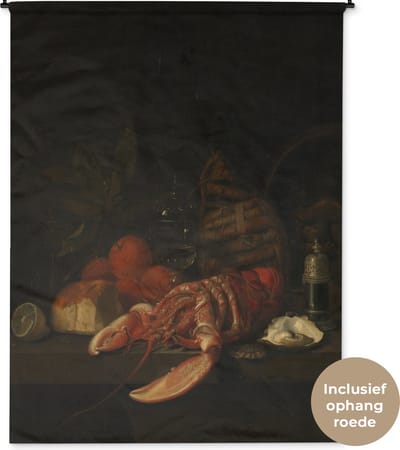 Wandkleed Jan Davidsz de Heem - Stilleven - Schilderij van Jan Davidsz de Heem Wandkleed katoen 150x200 cm - Wandtapijt met foto