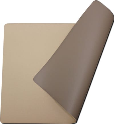 Lunar Placemats Set van 4 – Dubbelzijdig Beige & Zand – 30x43 cm – Leerlook Kunstleer – Afwasbaar – Onderlegger & Tafeldecoratie