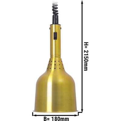 GGM Gastro Wärmelampe Infrarot - 250 Watt - Ø 180mm - Messing Goud