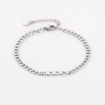 Bijoutheek Armband (Sieraad) Platte Schakel XXX Amsterdam Zilver