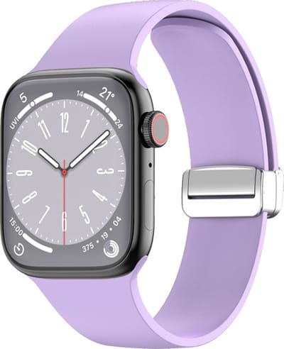 By Qubix - Geschikt voor Apple Watch bandje - Siliconen bandje - Folding Buckle - Paars - Geschikt voor Apple Watch 38mm / 40mm / 41mm / 42mm - siliconen sport bandje - smartwatchbandje