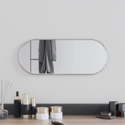 vidaXL - Wandspiegel - 50x20 - cm - ovaal - zilverkleurig