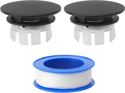 Overloopafdekking Set - Wastafelringen Bad - Badkamer Decoratie - Slijtvast Materiaal - 2 Stuks - Zwart