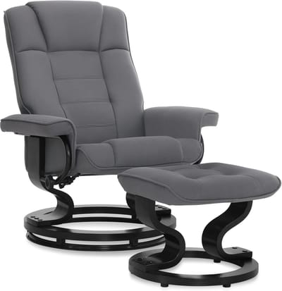 Luxe Relaxfauteuil met Voetenbank 360° Draaibaar en Verstelbaar voor Woonkamer