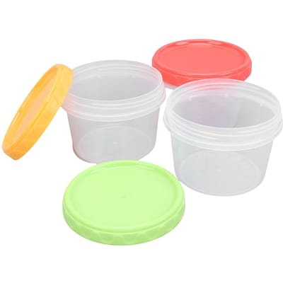 12 pièces 16oz 475ML Contenants pour congélateur avec couvercles Twist Top Réutilisables Contenants de stockage alimentaire pour déjeuner Collations Ronds Larges L white