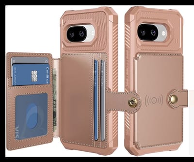 Portemonnee Hoesje Geschikt voor Google Pixel 9a - Back Cover met Pasjeshouder - Telefoonhoesje voor Pinpas - Kaarthouder op Achterkant - Case met Magneet Roze