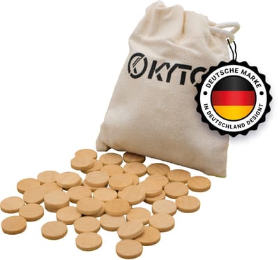 Kyto Bingo Houten Chips 150 hoogwaardige houten fiches (14 x 3 mm) voor veelzijdige spel- en leertoepassingen. Robuust, natuurlijk en veilig – ideaal voor bingo en bordspellen