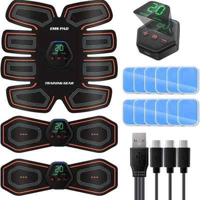 EMS Spierstimulatie Riem Elektrische Buikspierstimulator Trainer EMS Buikspieroefeningen Tonende Riemen Arm Been Rug Fitness Massager gray