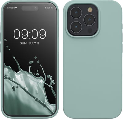 kwmobile Case voor iPhone 15 Pro - Slank TPU-Hoesje met Zachte Afwerking - In mintgroen