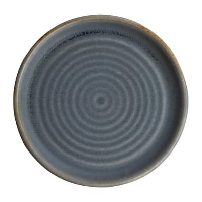 Olympia Canvas ronde borden met smalle rand blauw graniet 18cm (6 stuks)
