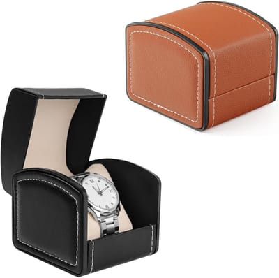 2 Stuks Horlogeboxen, PU Lederen Reis-Horlogedoos met Afneembaar Kussen, Ideaal voor Bewaren en Geschenk voor Mannen en Vrouwen