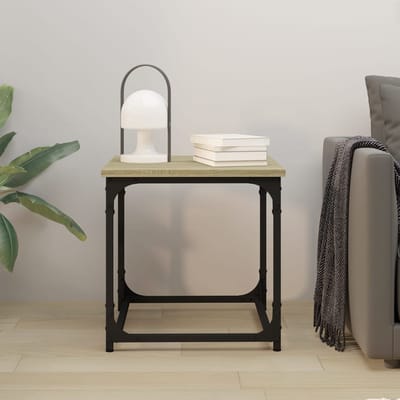 vidaXL - Salontafel - 40x40x40 - cm - bewerkt - hout - sonoma - eikenkleurig