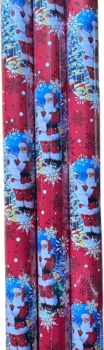 FESTIVE GIFTS Inpakpapier - Cadeaupapier - 200 x 70cm - 3 rollen - Kerst - Luxe Cadeauverpakking - Kleurrijk
