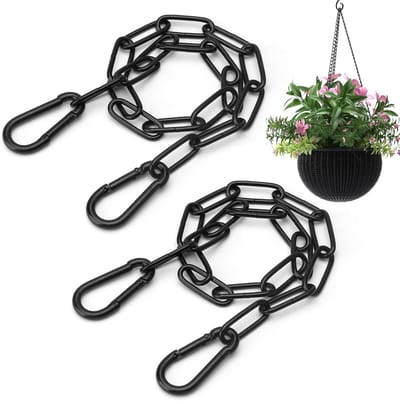 2 Stuks RVS Ketting met Karabijnhaak - 0.5m Metalen Hangketting voor Tuinhekken, Poorten en Decoratie