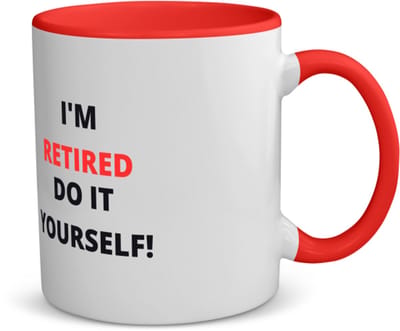 Akyol - im retired do it yourself koffiemok - theemok - rood - Collega - cadeau collega - cadeau - pension - bedankt cadeau collega - 350 ML inhoud