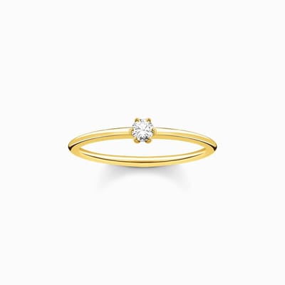 Thomas Sabo - TR2312-414-14-58 - Ring - Dames - 925er Zilver geel verguld - ringmaat 58