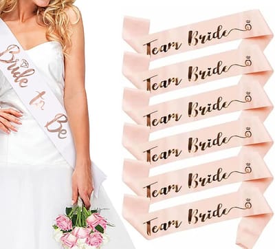 7-delige sjerpen set Bride to Be en Team Bride - vrijgezellenfeest - bride to be - bruid - vrijgezellenavond - team bride - trouwen - huwelijk