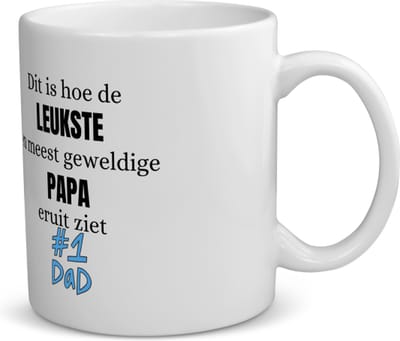 Akyol - dit is hoe de leukste en meest geweldige papa eruit ziet koffiemok - theemok - Vader - papa - vaderdag - cadeau - verjaardag - opa - 350 ML inhoud