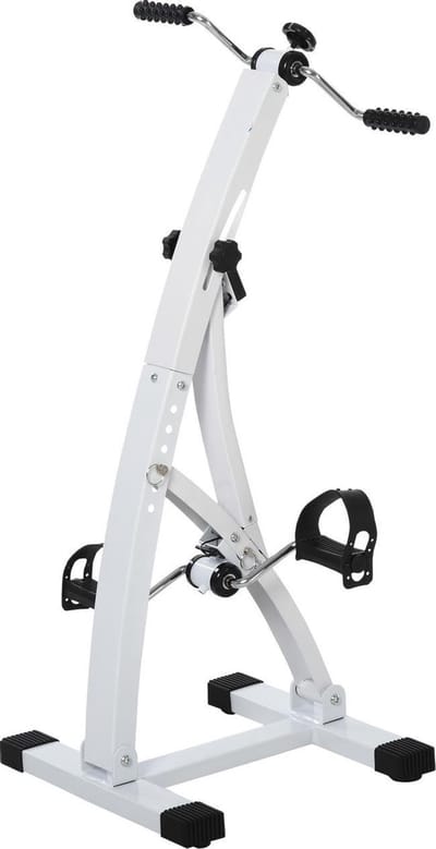 Hometrainer senioren - Fietstrainer - Fitness - Wit - 41 x 50 x 96 cm