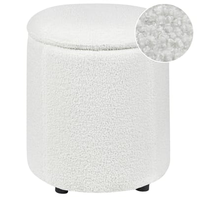 MARYLAND - Poef - Gebroken wit - 38 cm - Bouclé