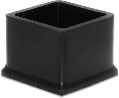 10x Vierkante Siliconen Stoelpootdoppen Zwart voor Vloerbescherming 30x30mm