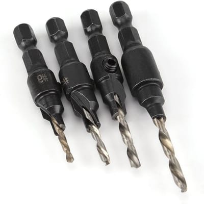 HSS Boor- en Vouwset voor Hout met Hexagonale Shank - Snelwissel en Verstelbare Tegenhuls voor Koolstofstaal en PVC