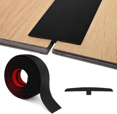 Overgangsprofiel T Profiel - Overgangslijst Bodem Drempellijst - Vloeren Verbinden - Zelfklevend PVC Materiaal - 5CM Breed - Zwart