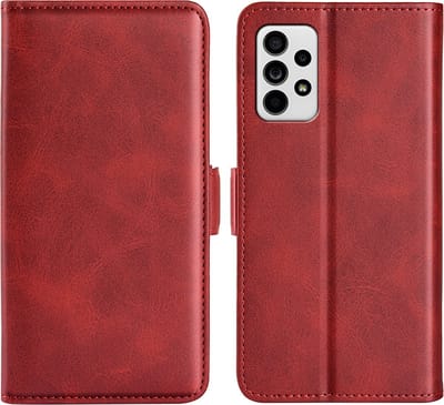 MobyDefend Hoesje - Geschikt voor Samsung Galaxy A53 - Luxe Wallet Book Case (Sluiting Zijkant) - Rood