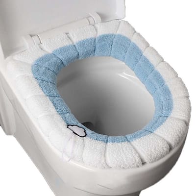 Bovista Wc Bril Hoes - Toiletbril Cover - Toiletbril - Wc Deksel - Wasbaar - Verwarmde Wc Bril - (Niet Elektrisch) - Zacht - Wolk - Blauw