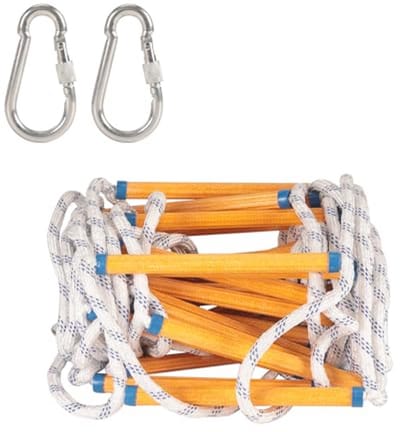 5 Meter Touwladder met 2 Haken - Brandwerend en Robuust voor Volwassenen en Kinderen
