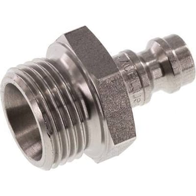 RVS DN 5 Luchtkoppeling Insteeknippel G 3/8 inch Buitendraad - CLP5-M-S-038