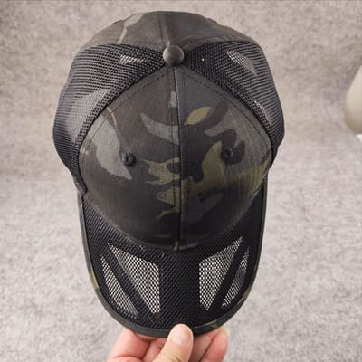 Grote Hoofdomvang 62cm Zomer Ademend Mesh Baseballpet Voor Mannen Verstelbare Herenpet Casual Camouflage Outdoor Jungle Petten Mannen XL(60-64cm) gray