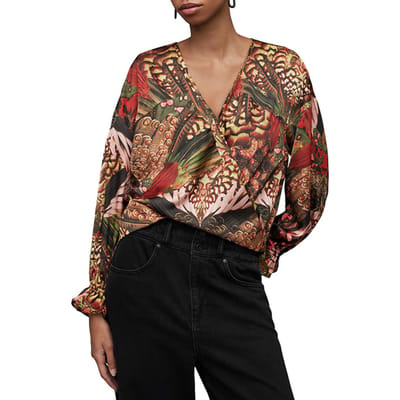 AllSaints Penny Gene Top Pink Maat: 2 | Blouses Outlet | Dames | Roze