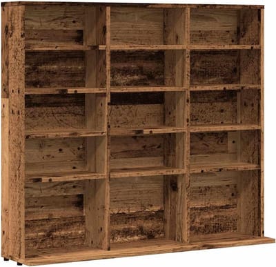 CD Kast Hout met Opbergruimte - Boekenkast voor Media en DVD's - 100x23x89.5 cm