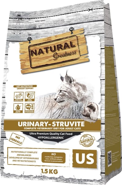 Kattenvoer Natural Greatness - Hypoallergeen Struviet 1.5kg - Graanvrij, Urinewegproblemen