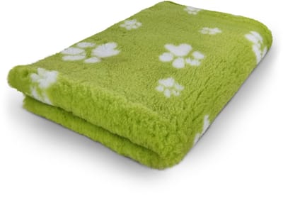Vet Bed - Limegroen met Witte Pootjes - Antislip Hondenmat - 100 x 75 cm - Limegroen - Waterafstotend - Latex Antislip - Benchmat Hond - Hondendeken - Hondenkleed - Machinewasbaar