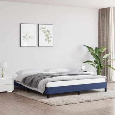 Blauw bedframe - Stoffen bedombouw - Slaapkamer meubel - Klassieke bedloper - 160 x 200 cm - Blauw