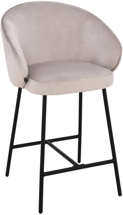 ExitoDesign OTILO Serie - Beigen Velours Barkruk - 65 cm - Met Armleuning - Modern Ontwerp