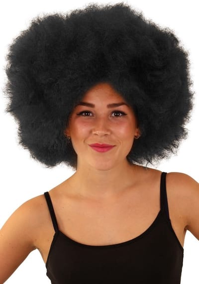 KIMU® Pruik Afro Zwart Disco - Carnaval Afrokapsel Seventies Festival